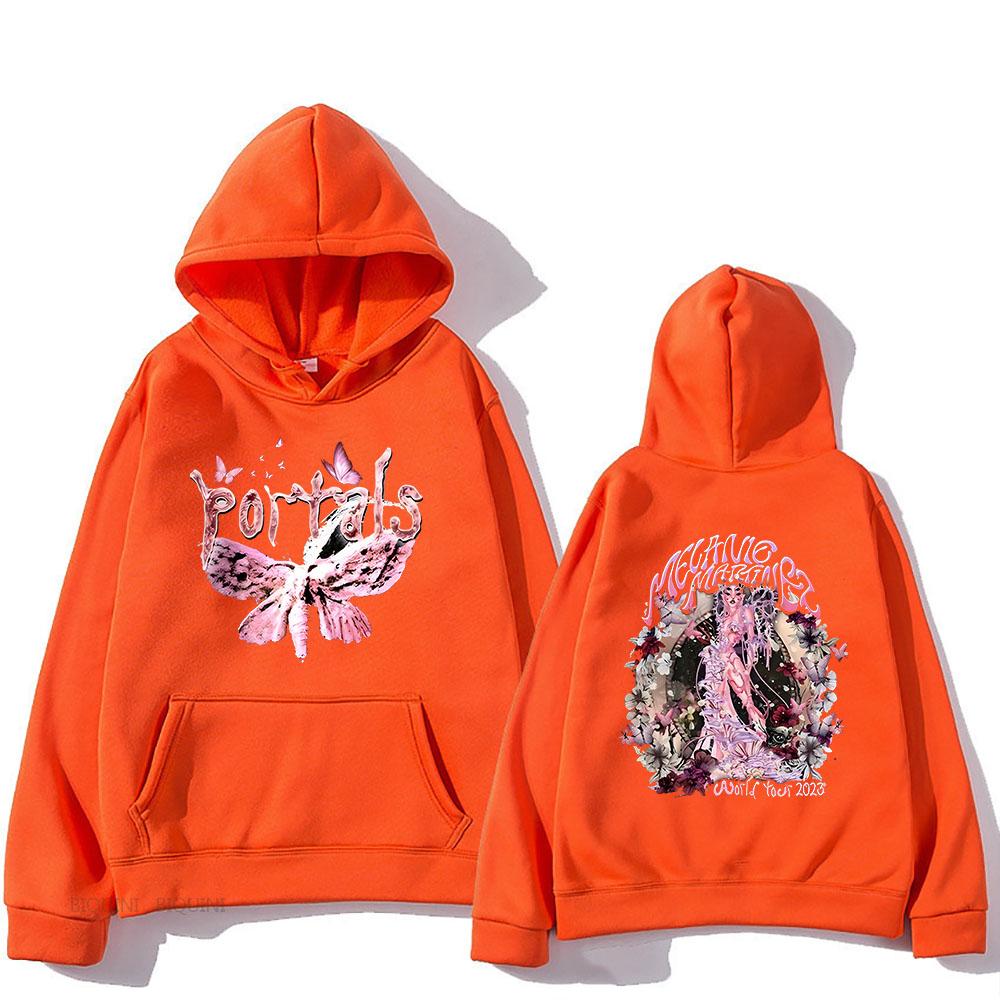 Melanie Martinez Portals Tour Hoodies Men Двусторонние принтованные толстовки Графические топы Винтажные флисовые пуловеры Слегка эластичные