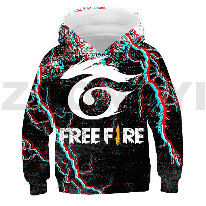 Новая толстовка Free Fire Garena 3D с капюшоном для детей Harajuku Anime Hoodie Autumn Daily Hip Hop Boys Girls Game Free Fire Oversize Sweatshirt