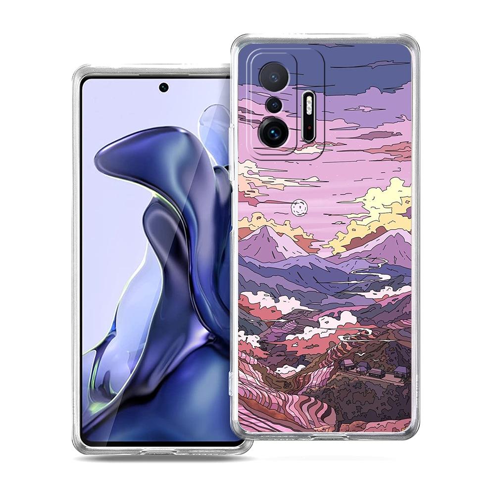 INS Корейский закат Чехол для телефона Xiaomi 14 13 12 Lite Mi 11 11X 13T 12T 11T Для Poco X5 X4 X3 NFC F5 F4 M4 Pro 5G Чехол
