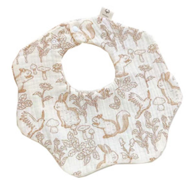 Cotton Muslin Baby Drool Bibs Soft Breathable Bandana Newborn Neck Bib Soft Cartoon Print Toddler Feeding Bibs for  Boy Girl