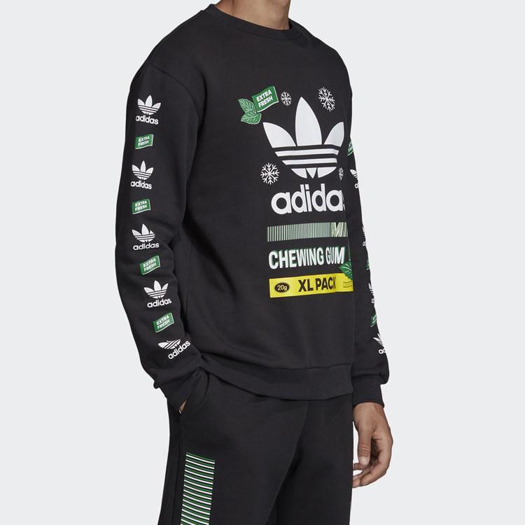 Adidas Оригинальный пуловер со снежинкой и круглым вырезом, мужские топы, черный FP7705