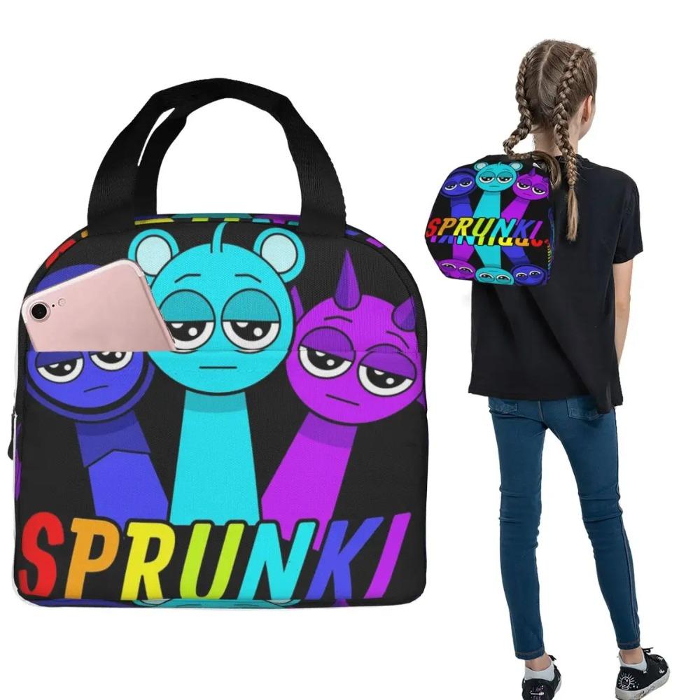 Все мои игрушки Sprunki Игра Термосумка для ланча для женщин и детей Портативные контейнеры для еды Термоланч-бокс Сумка-тоут