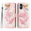 Роскошный кожаный чехол-книжка с рисунком фламинго для Sony Xperia 5 IV / 10 IV, Xperia 1 V / 5 V / 10 V, Xperia 1 VI, 5 VI, 10 VI.