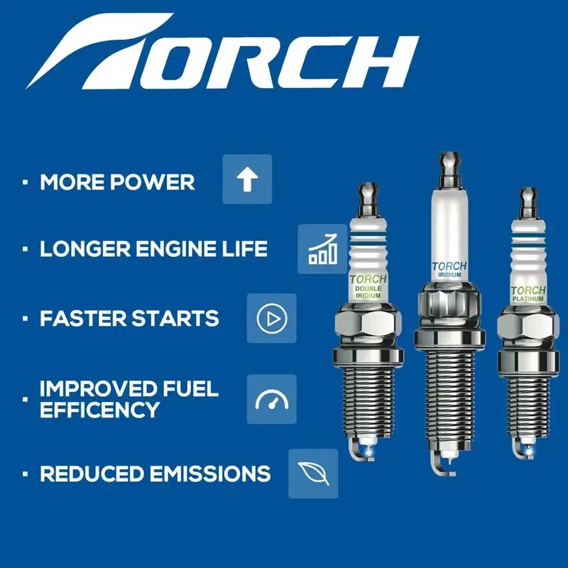 2-8PCS Solid Terminal Spark Plugs TORCH F5TC Replace for 6511/BP5ES MITSUBISHI MS851212 NISSAN B2401-W8915 22401-V0515