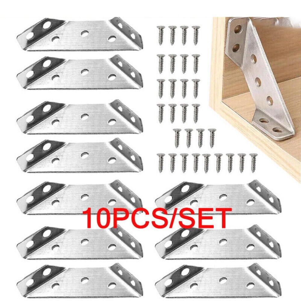 10 шт. Угловой кронштейн из нержавеющей стали, крепежный элемент, угловые скобы, угловая подставка, поддерживающий