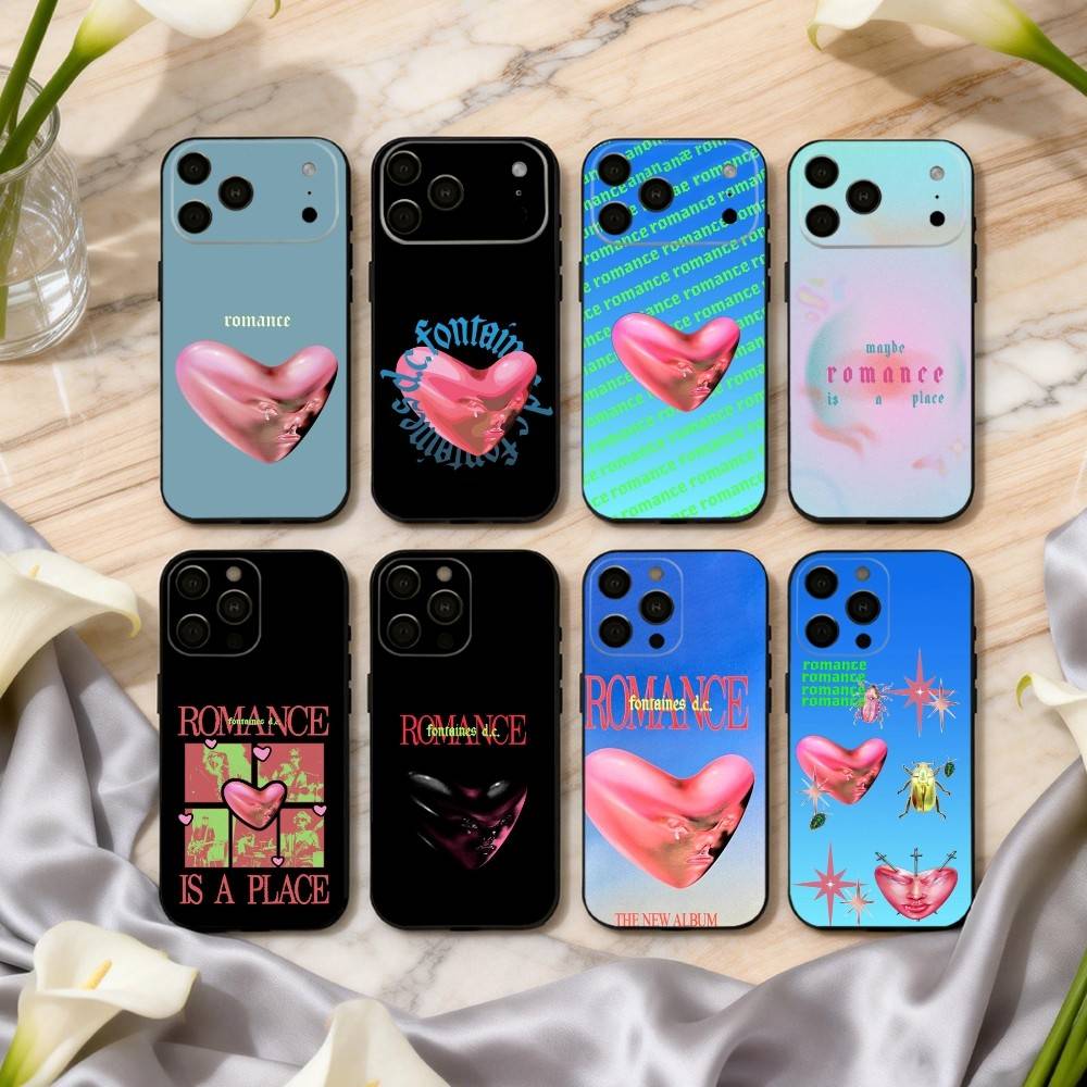 F-Fontaines D-DC R-Романтика Чехол для телефона Для iPhone 17pro,16,15,14,13,12,11 Plus,Pro Max,XS,Мягкий силиконовый Черный чехол