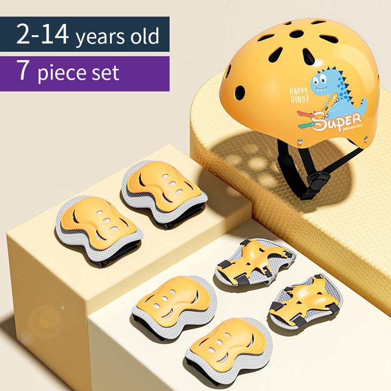 Детское защитное снаряжение шлем налокотники наколенники для девочек 3 4 5 6 7 8 9 10 11 12 лет мальчиков Подходит для катания на роликах и лыжах