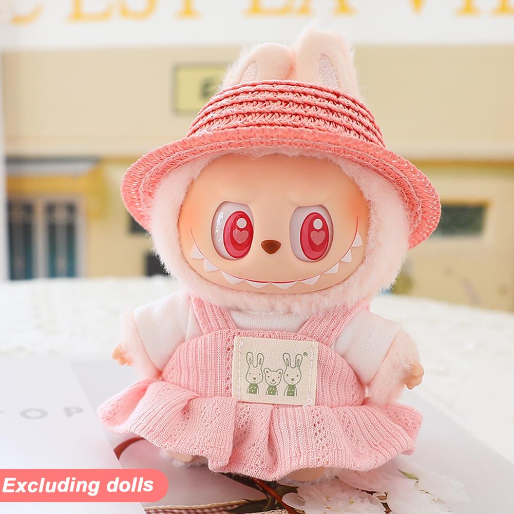 For 17cm Labubu Doll Clothes Fashion Dress Overalls Doll Clothes Color Match Hoodies Dolls Accessories Cute Decoration Little Clothes