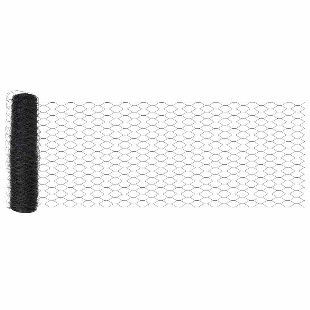 Hexagonal Fence Gray 0.6 x 10 m PVC