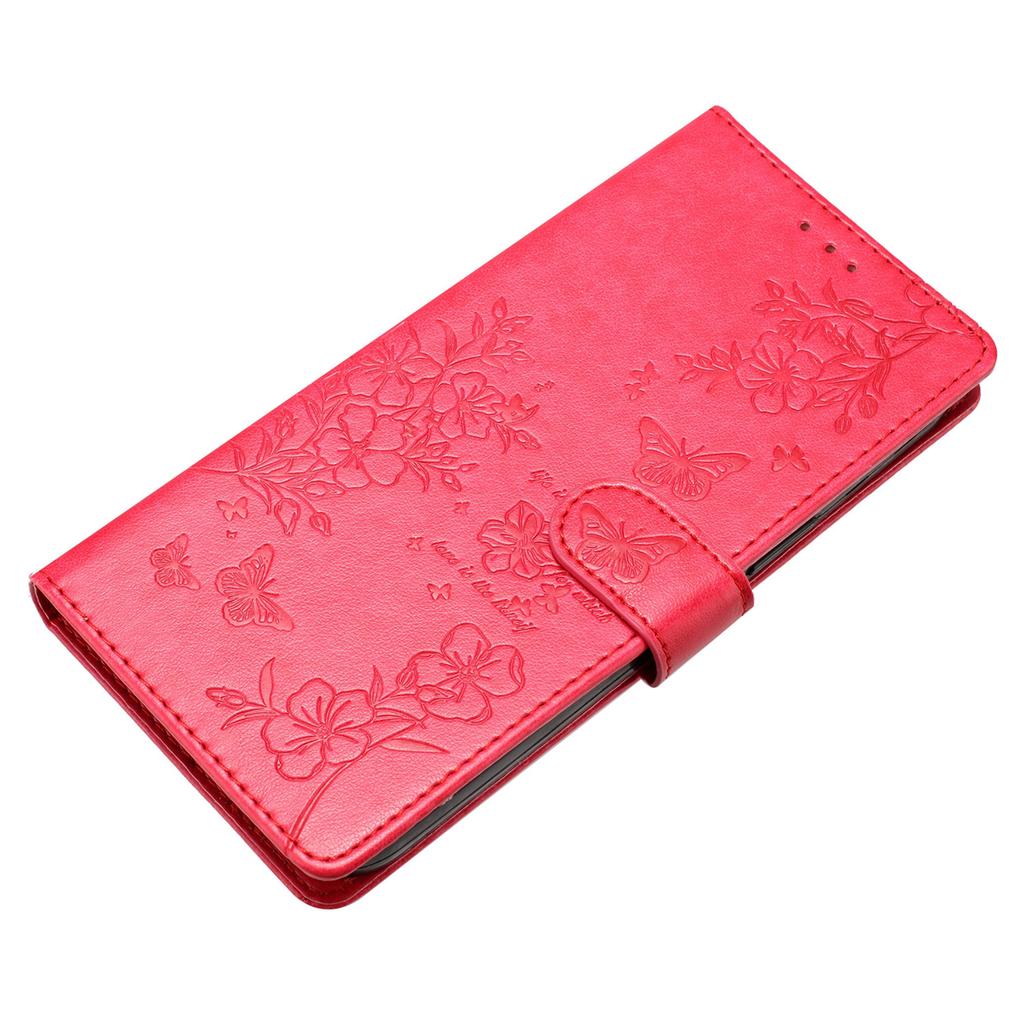 For iPhone 16 Wallet Case Butterfly Floral Imprint Leather Stand Phone Cover