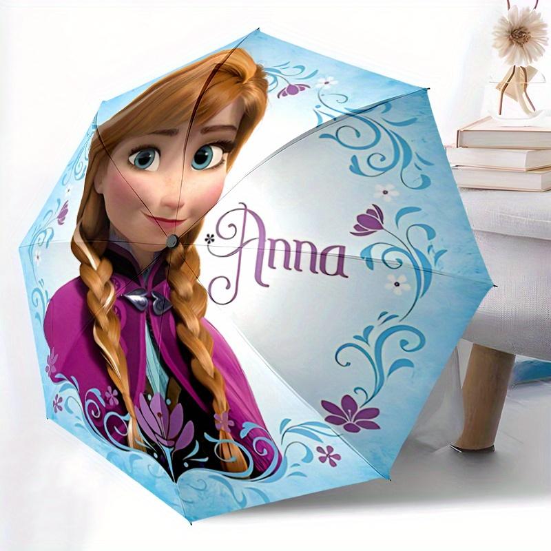 1pc Anna Frozen Princess Automatic Opening/Closing Umbrella - Portable 3-Fold Design, 8-Bone Iron Frame Outdoor Umbrella, Ideal Gift for Fan