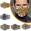 Леопардовая тканевая маска с летним солнцезащитным принтом, трехслойная, моющаяся