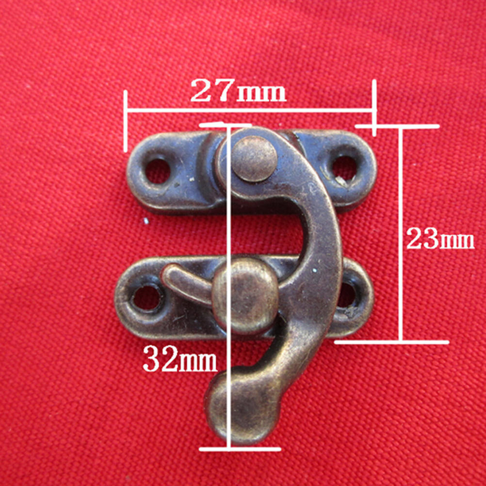 5Pcs Antique Metal Catch Curved Buckle Horn Lock Clasp Hook Jewelry Box Padlock MIT