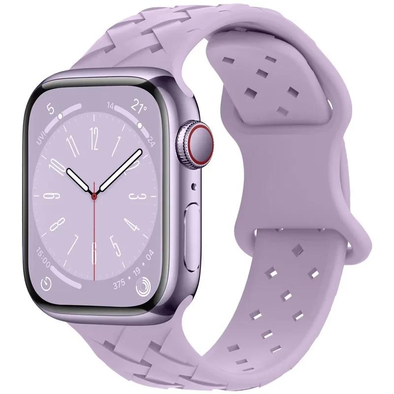 Strap for Apple Watch Band Ultra 49mm 44mm 40mm 45mm 41mm 46mm 42mm Sport Silicone Woven Loop Bracelet IWatch Series 10 9 8 7 6