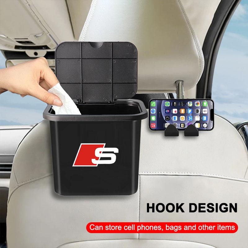 1 шт. Подвесное мусорное ведро для автомобиля, органайзер на спинку сиденья, держатель для телефона, крючок для Audi C7 C6 C5 B5 B6 B7 B8 B9 D3 Q3 Q5 Q7 TT A1 A3 A4 A5 A6 A7