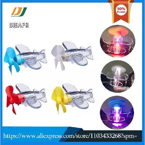 Car Rotatable Airplane Wind Powered Small Led Light Airplane Decor Car Styling Ornaments Bikes MotorcycleBicycle Decorations