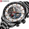 Curren 8391 Men's Sports Casual Quartz Watch with Steel Band and Calendar