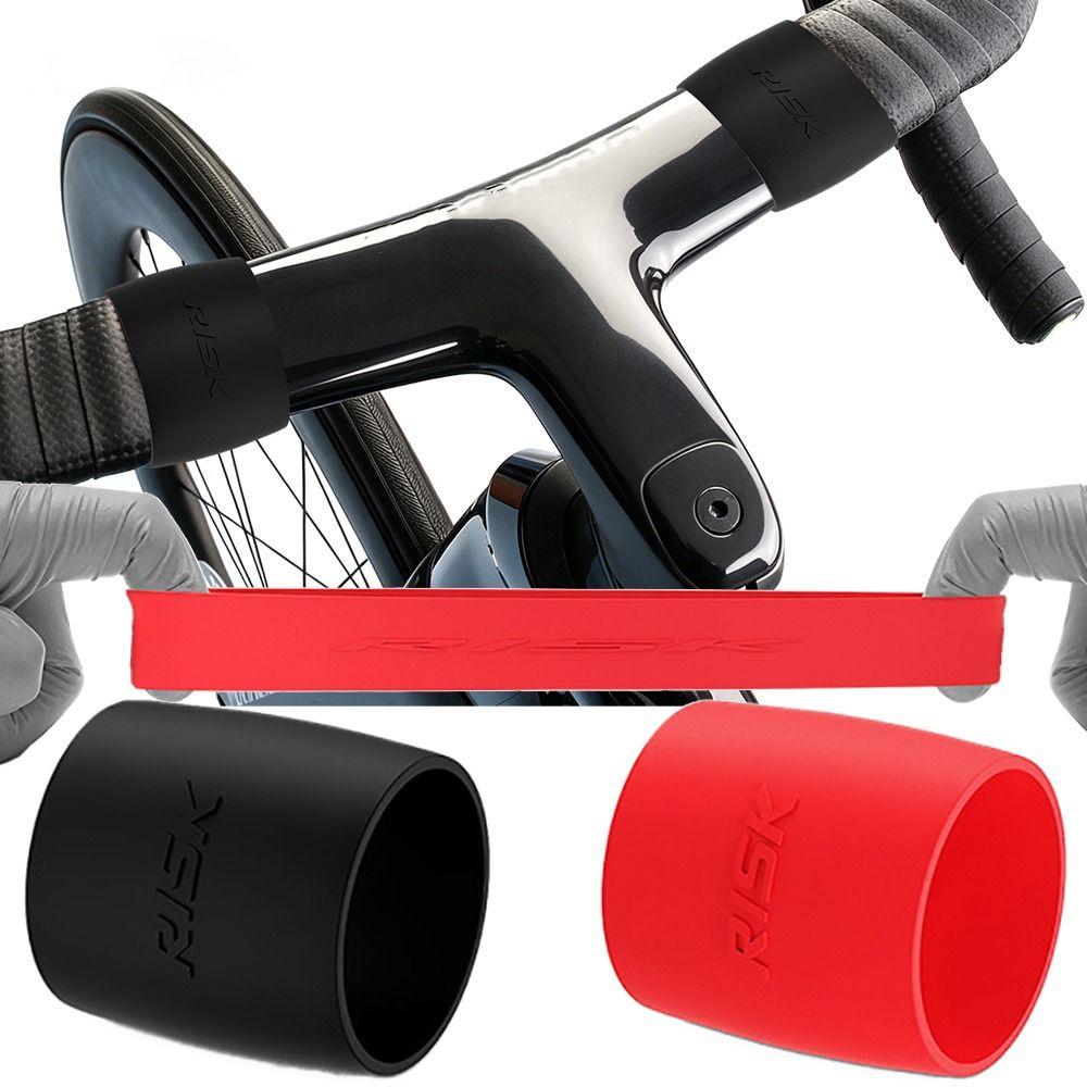 2PCS Silicone Material Bicycle Handlebar Strap Fixing Ring Silicone Fixing Band Cycling