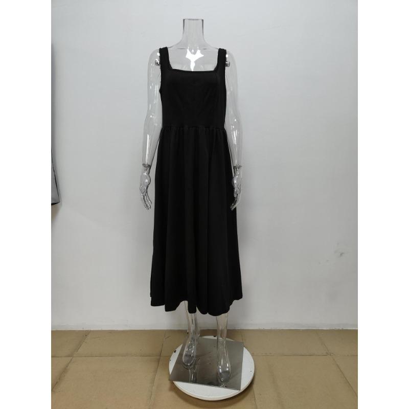 Элегантное черное длинное платье на тонких бретелях, женское винтажное облегающее вечернее платье с открытыми плечами, модная шикарная уличная одежда с открытой спиной в стиле ретро