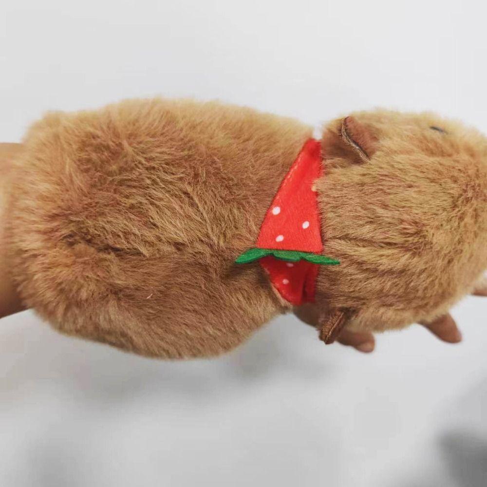 Brown Capybara Plush Papa Circle Stuffed Animals Lovely Capybara Wrist Circle  Kid Gift