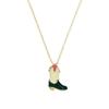 Cowboy Boots Cowboy Hat Pendant Necklace Retro Style Jewelry Furnace Vacuum Plating 18K Real Gold