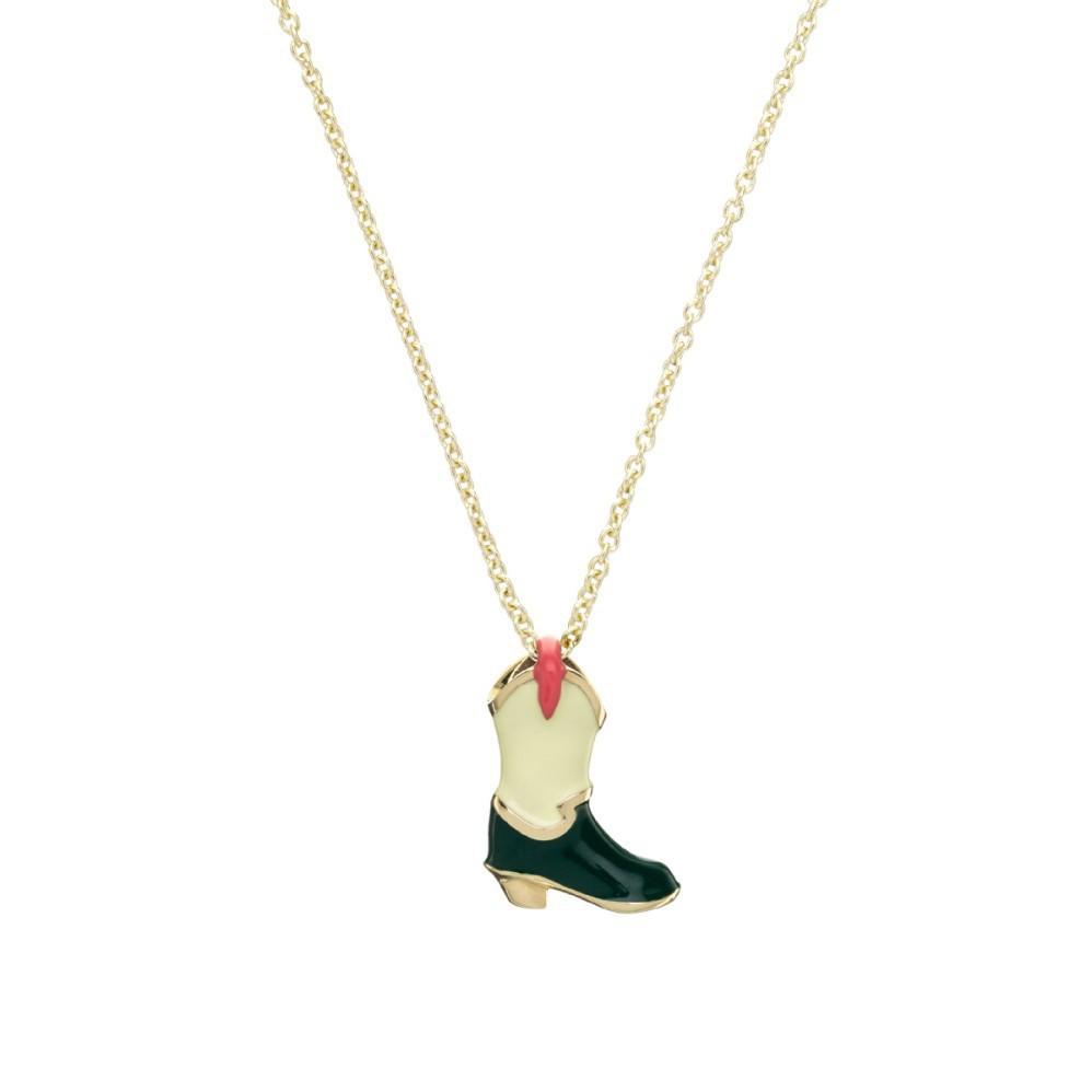 Cowboy Boots Cowboy Hat Pendant Necklace Retro Style Jewelry Furnace Vacuum Plating 18K Real Gold