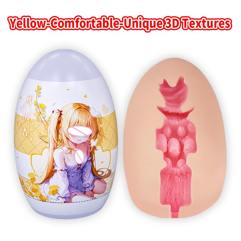 YUU Masturbation Egg Anime Masturbators Cup for Man Pocket Pussy Real Artificial Vagina Portable Adult Sex Toys for Men 6 Colors