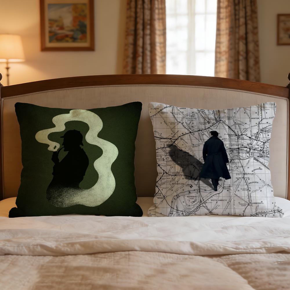 Movie Sherlock Holmes Cushion Cover 1Pcs Decorative Covers Soft Cushion Case For Sofa Couch Decor 40X40 45X45 Pillowcases