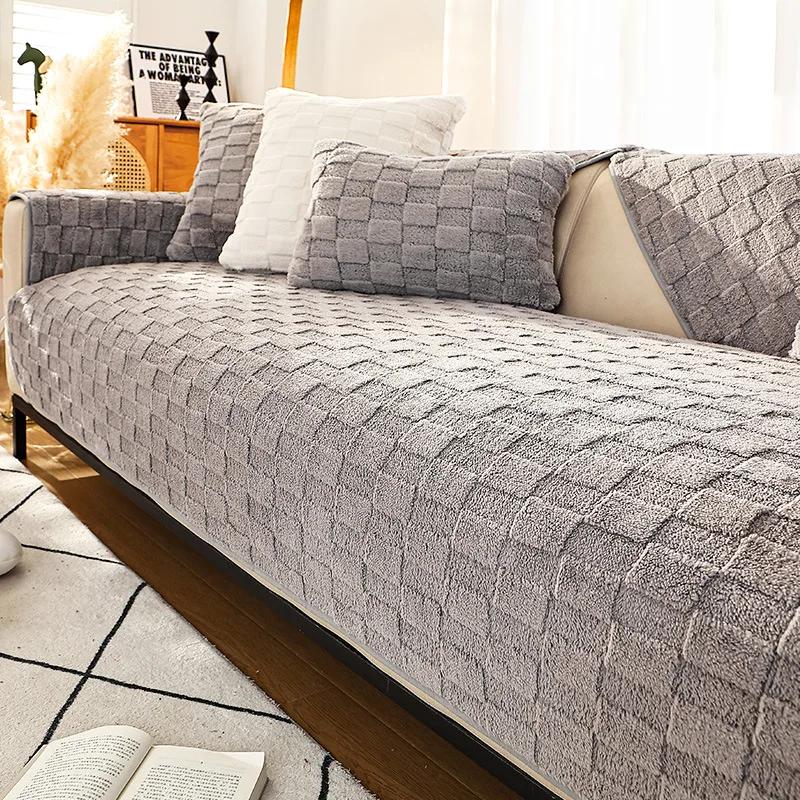 Thicken Sofa Cover Universal Soft Velvet Sofa Cushion Non-slip Couch Towel Mat for Living Room Four Seasons