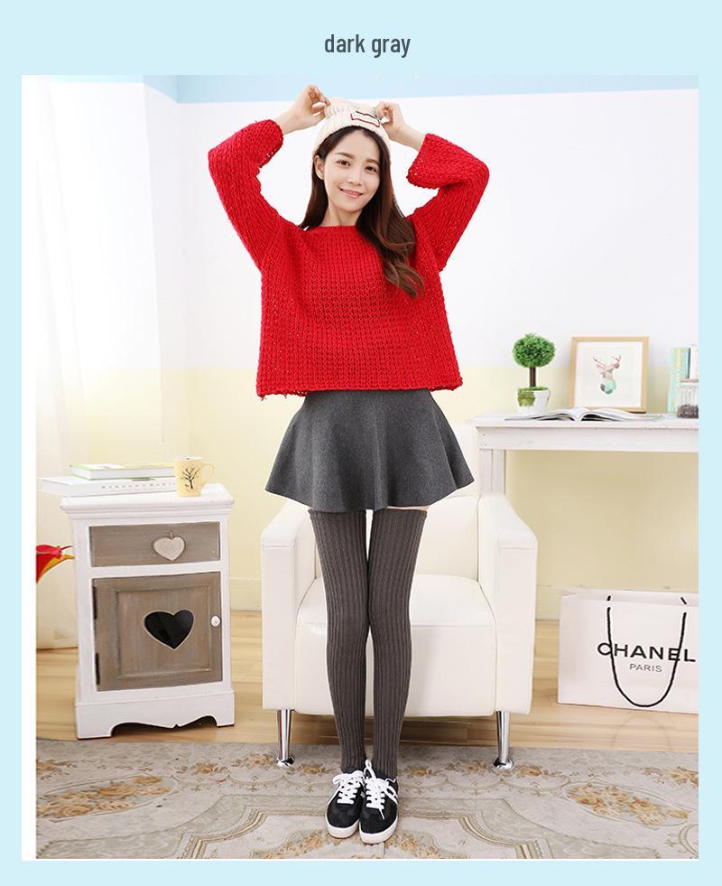 Очень длинные толстые вязаные красные шерстяные гетры 70 см для Нового года и Рождества