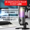 Fujirec USB Condenser Microphone Gaming Microphone RGB Unidirectional with Volume Knob and Headphone Terminal with Mute Switch and To Cable USB-C