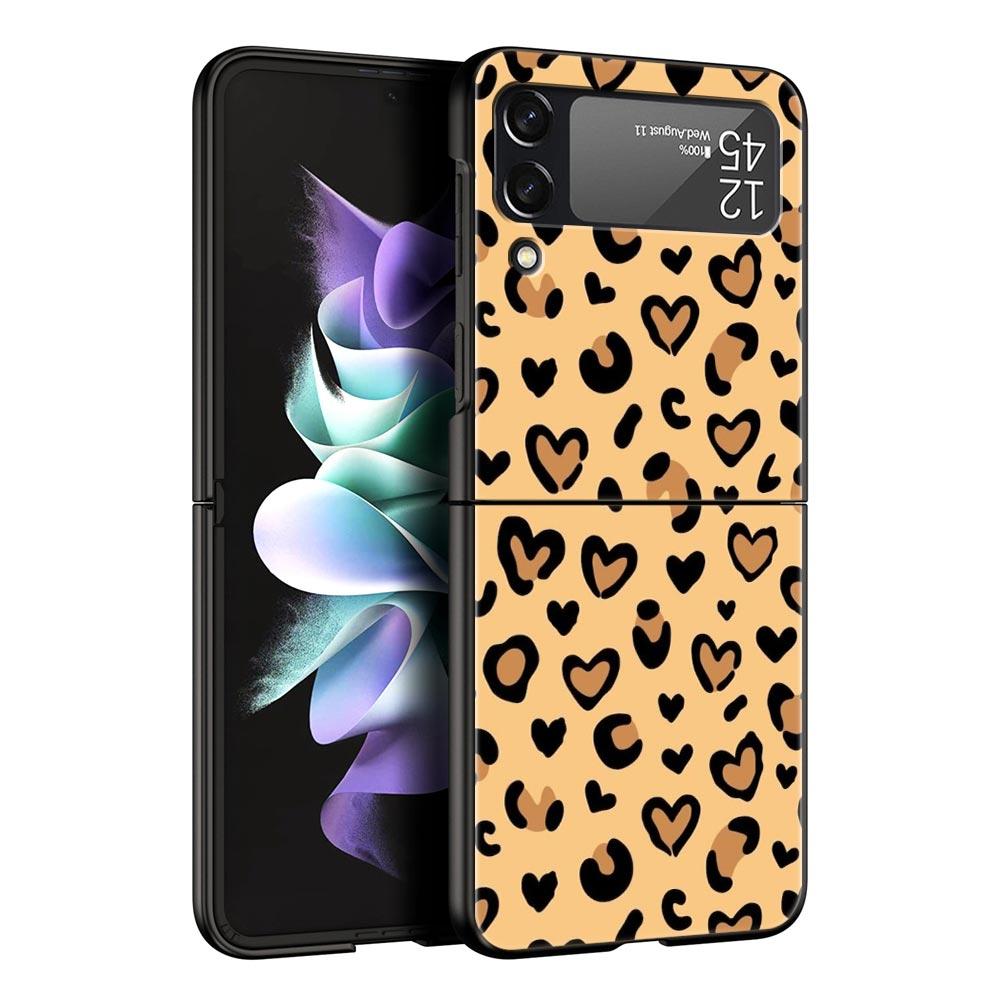 Сексуальный Модный Чехол с Леопардовым Принтом для Samsung Galaxy Z Flip3 Flip4 Flip5 Чехол-Оболочка для Z Flip 3 4 5 6 7 Жесткая Складная Крышка