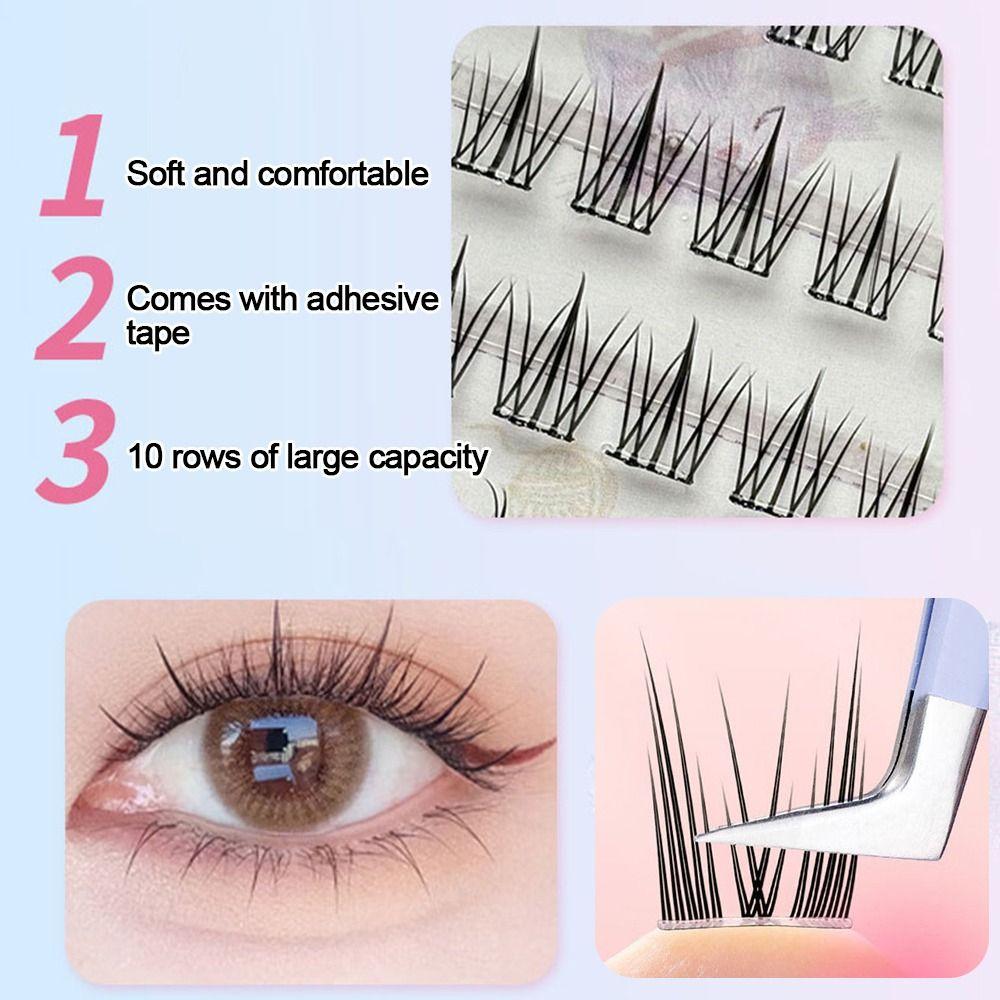 Многоразовые пучковые ресницы 10 рядов Мягкие пучки ресниц как у айдола Новые самоклеящиеся ресницы