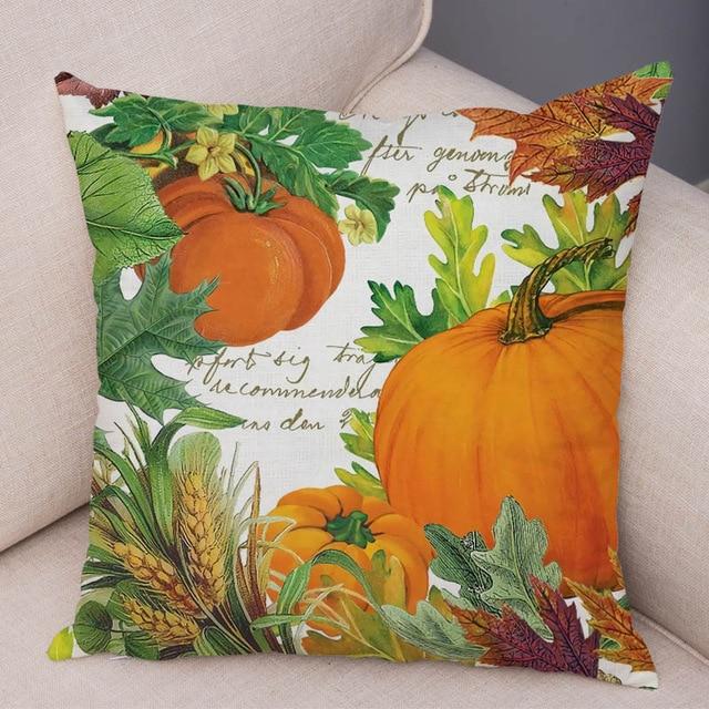 Color Watercolor Pumpkin Pillowcase Super Soft Polyester Decorative Plant Cactus Cushion Cover Suitable for Car Sofa Pillowcase