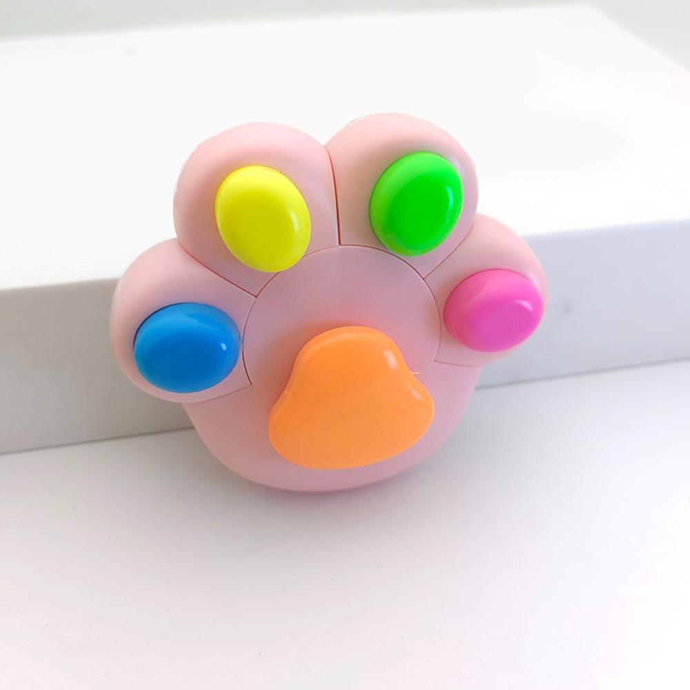 Marking Cat Paw Highlighter Pen Cartoon Fluorescent Marker Funnyl Highlighter Pen Birthday Gift