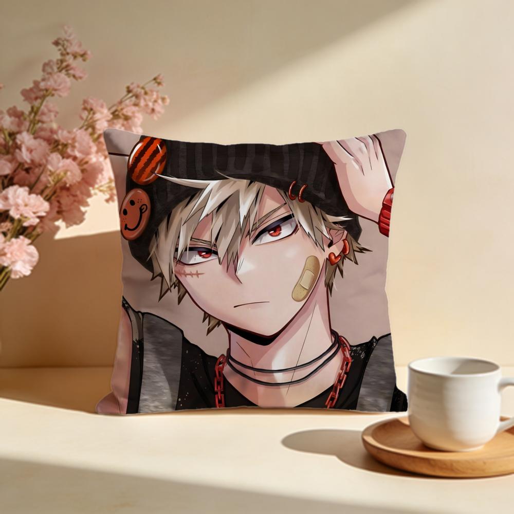 Trendy MMy Hero Academiaable Cushion Cover Stylish Washable Pillow Cover Ideal for Couch Bedroom Car Decoration