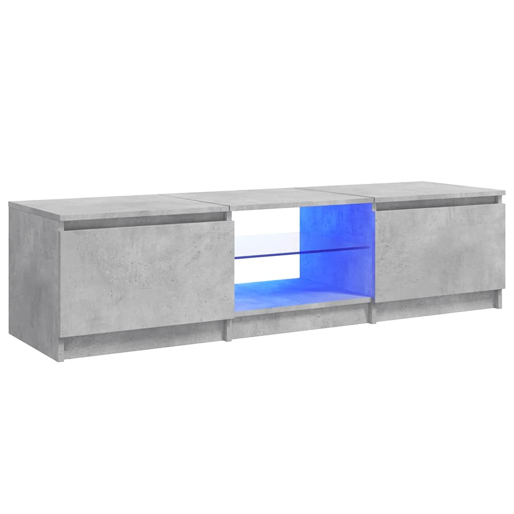 Vidaxl Szafka Pod Tv Z Led, Szarość Betonu, 140X40X35,5 Cm