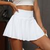 Женская повседневная однотонная короткая полуюбка с высокой талией, спортивная юбка, плиссированная юбка