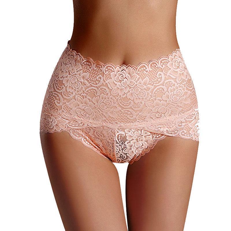 Women Sexy Lingerie Lace Panties Lace High Waist Brief Panties Thong High Waist Knicker Underwear