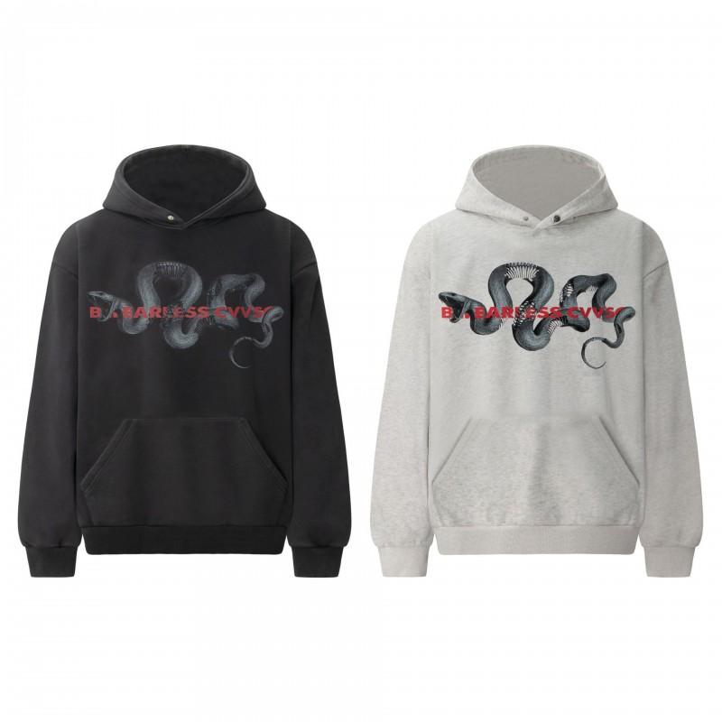 Mens Streetwear Hoodie Python Print Loose Fit Casual Sweatshirt Teens