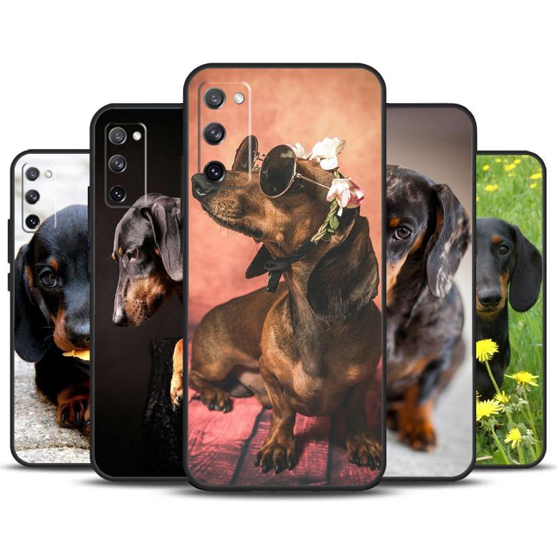 Cute Dachshund Teckel Dackel Dog Case For Samsung Galaxy S24 S23 S22 Ultra S21 S20 FE Note 10 Plus Note 20 S8 S9 S10 Cover