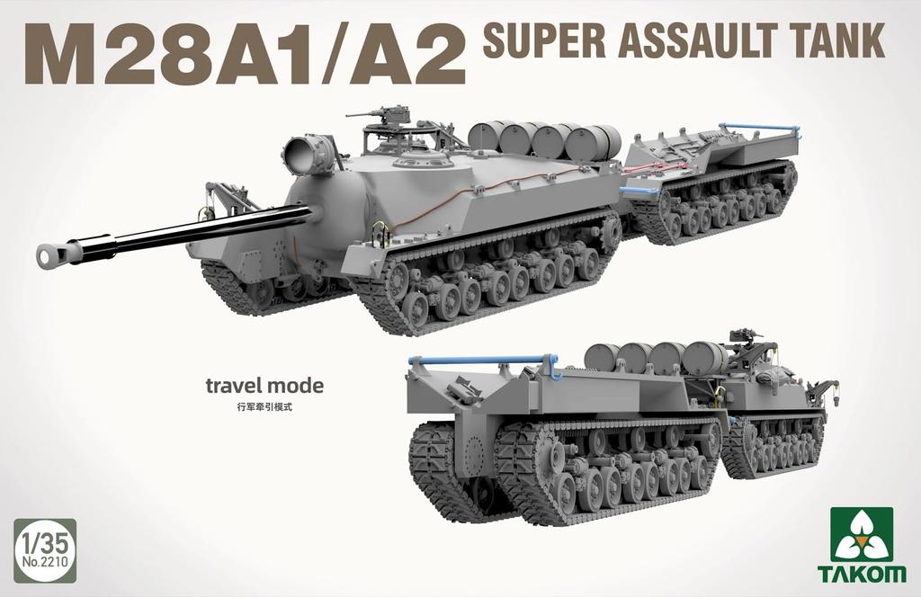 Takom Пластиковая модель сверхтяжелого штурмового танка TKO2210 1/35 M28A1/A2 (танк)