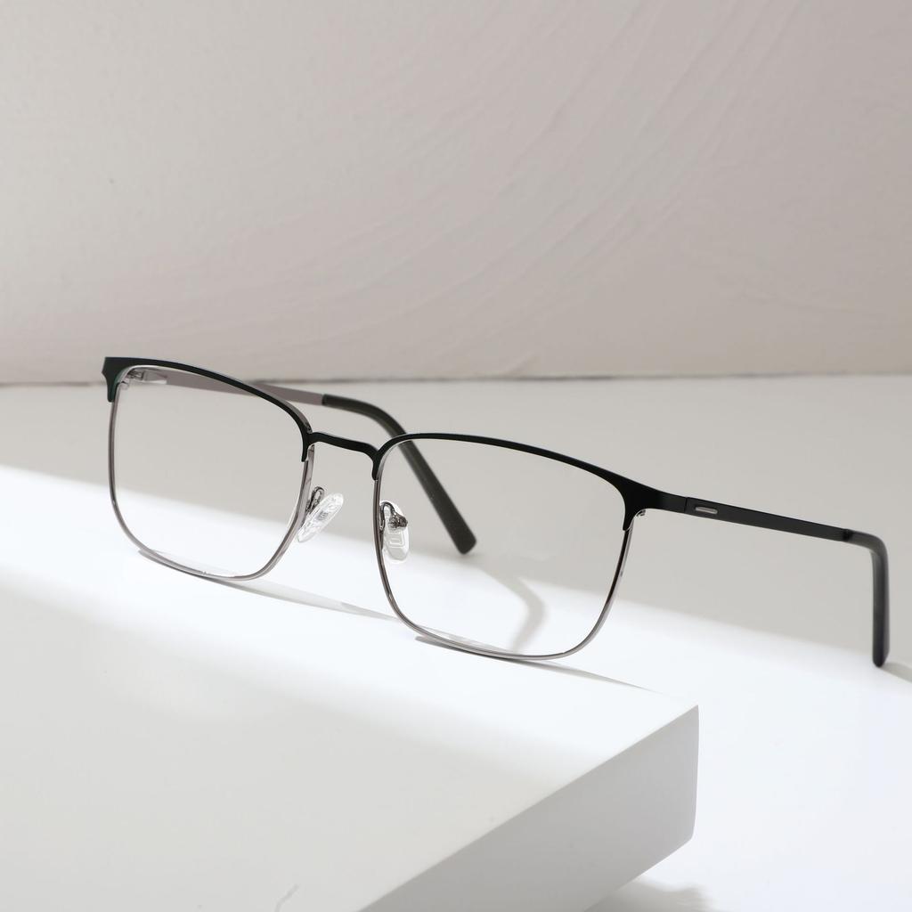 Металлические квадратные очки для близорукости, деловые мужские очки, полная оправа очков