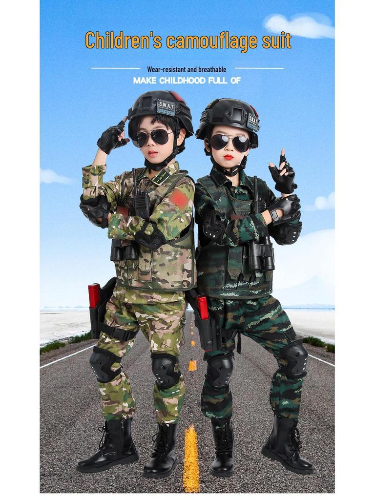 Детский тактический камуфляжный жилет - военная форма с принтом тигровых полос COS Gear.
