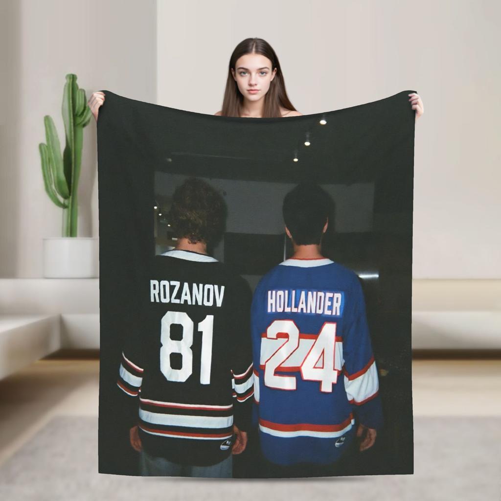 Heated Rivalry Knitted Blankets Cute Hollanov  Flannel Throw Blankets Summer Air Conditioning Decoration Soft Warm Bedspreads