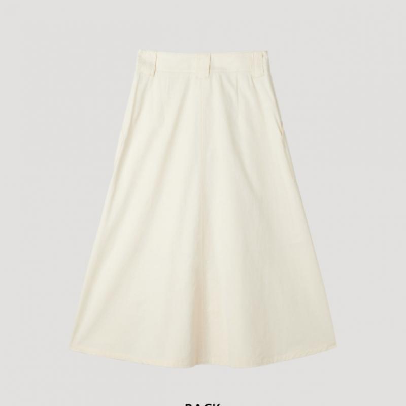 [Она S miSS] Хлопковая расклешенная длинная юбка SwwSkp21020 Cr
