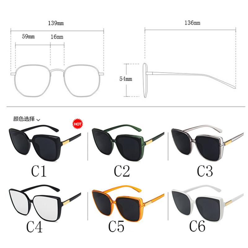 Cat Eye Women Sunglasses Vintage Designer Black Big Frame Cool Sexy Female Sun Glasses Fashion