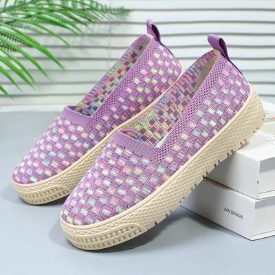 Женская обувь Летняя новая обувь Дышащая повседневная обувь для мам Удобная обувь без застежек для пожилых людей