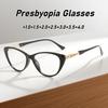 Unisex New Fashion Cat Eye Presbyopia Glasses Retro Fashion Blue Light Blocking Ultra Light Reading Glasses Popular Glasses