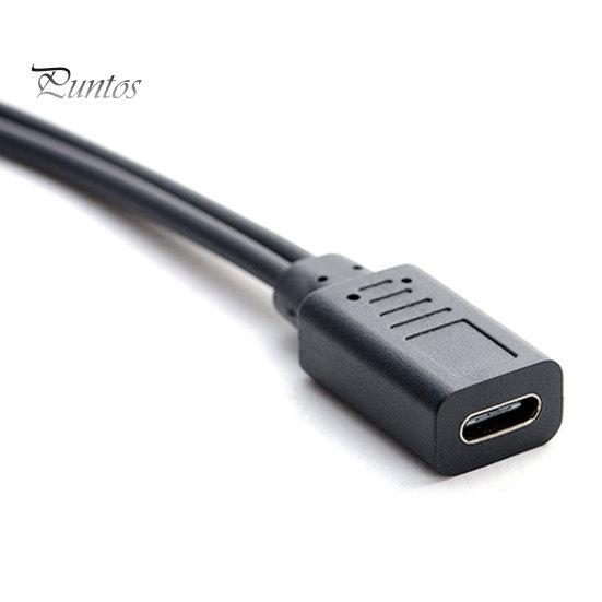 Type-C to Type-C&Micro 5P Female 2 Male Y Splitter Charging Extension Cable